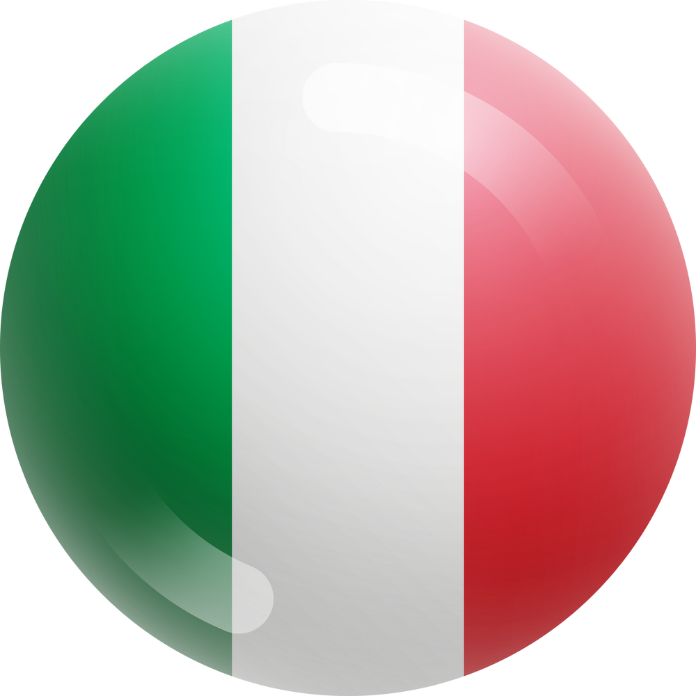 Italy National Flag 3D in Circle Illustration